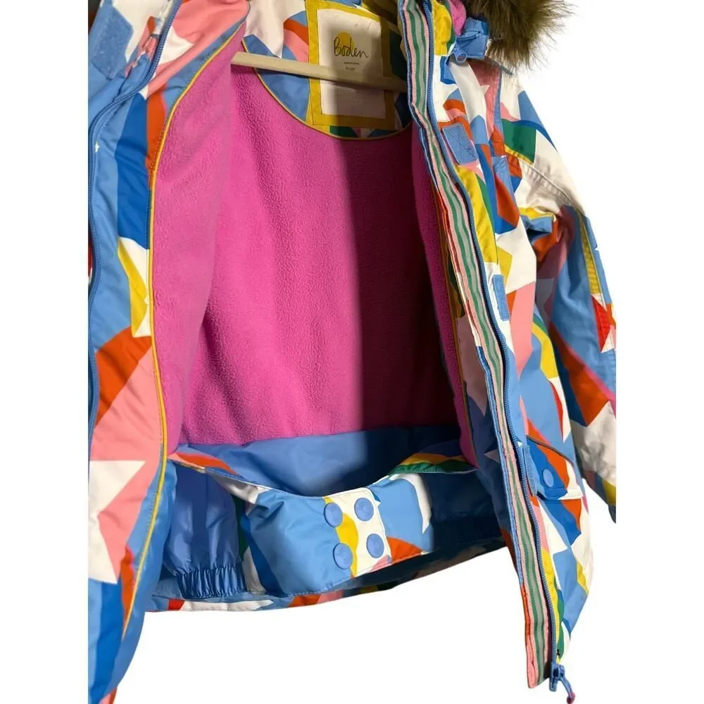 Boden All-Weather Star Pattern Waterproof Ski Jacket Girl’s Sz. 11-12Y